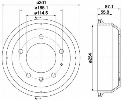HELLA PAGID 8dt355302441 -  Тормозной барабан